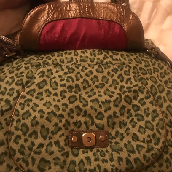Sharif Bags Nwt Vtg Sharif Green Leopard W Brown Hobo Purse Poshmark